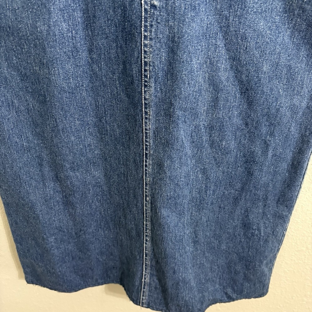 Vintage Bill Blass Jeans Denim Overall Dress Midi Pockets XS S - Picture 6 of 13